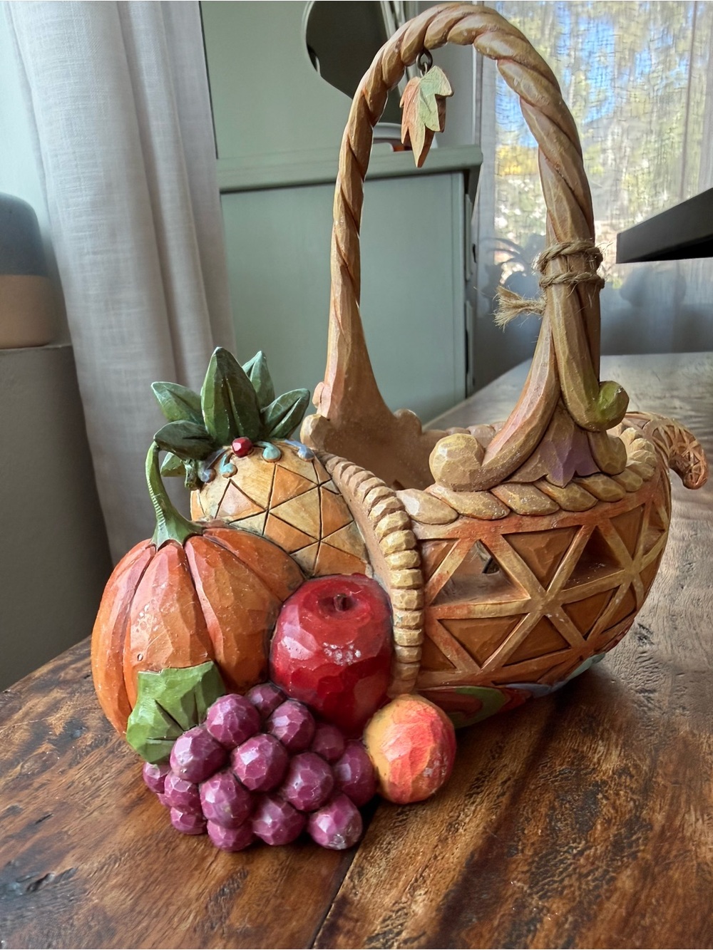 Jim Shore Heartwood Creek "Bounty of Blessings" Autumn Cornucopia Basket Set - Picture 7 of 9